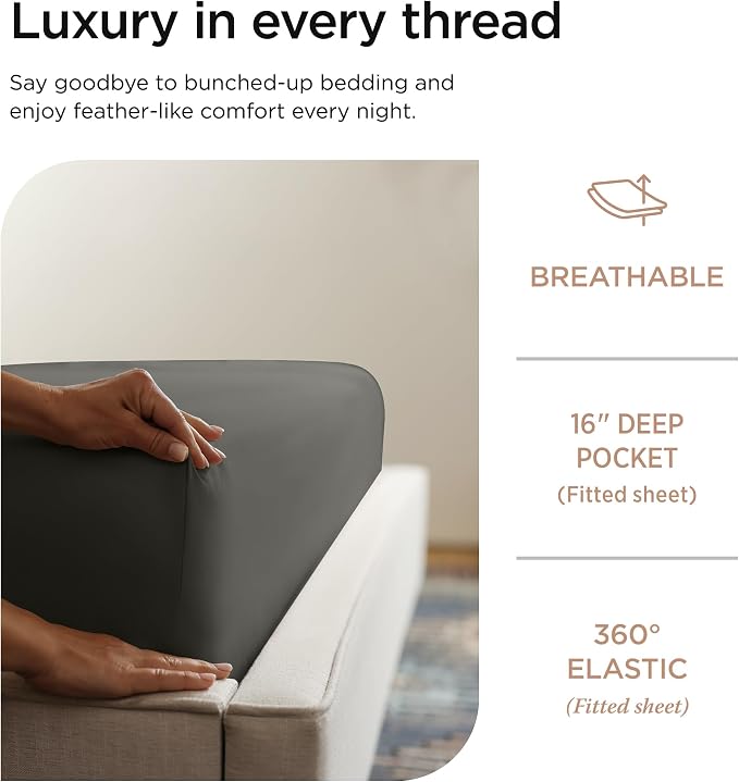Threadmill Luxury 800 Thread Count King 100% Cotton Sheets - Image 5