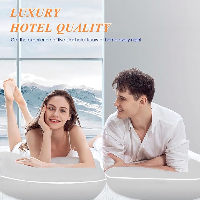 MZOIMZO Bed Pillows for Sleeping- Soft Density, Queen Size Set of 2, Cooling - Image 5