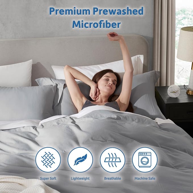 Nestl Light Grey Duvet Cover Full Size - Image 6