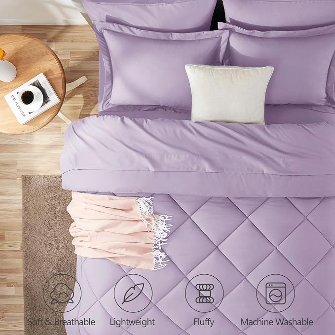 CozyLux Full Size Comforter Sets Light Purple - Image 2