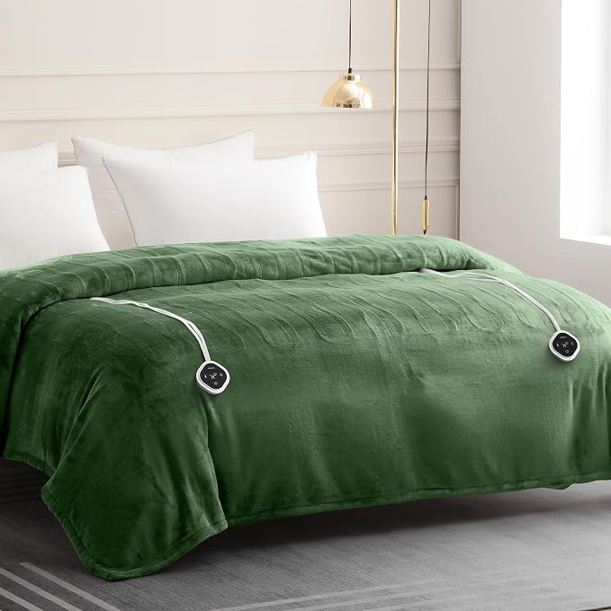 HOMLYNS LuxeHeat Heated Blanket Electric Blanket King Size, Soft Flannel Sherpa - Image 7