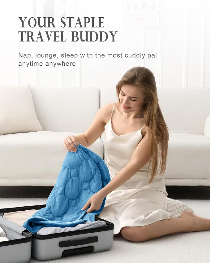 Cottonblue Weighted Lap Blanket 7lbs, Cozy Luxury Crystal Velvet Weighted - Image 5