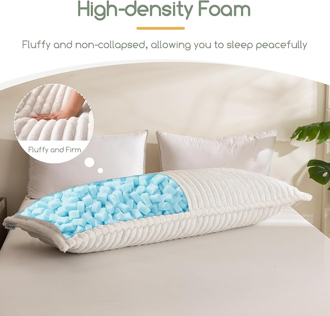 HIGOGOGO Memory Foam Body Pillow, Thickened Large Long Bed Pillow - Image 4