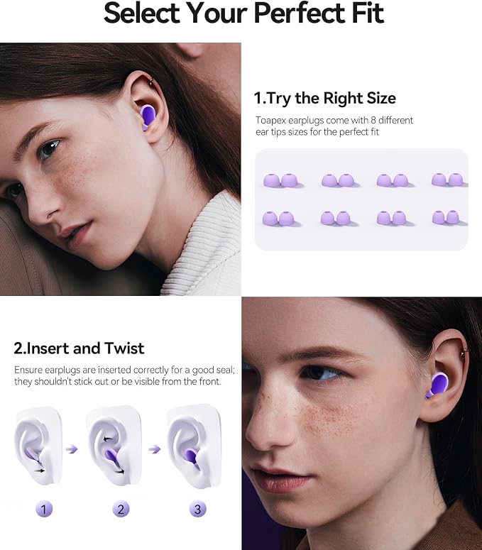45dB Ear Plugs for Sleeping Noise Cancelling Ear Plugs for Noise Reduction & - Image 4