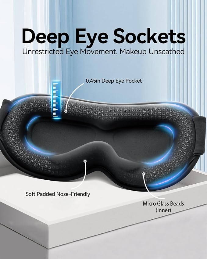 FACEMOON Sleep Mask for Men & Women – 3D Weighted Design, 100% Blackout - Image 2