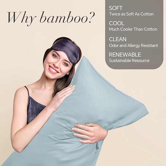 BEDELITE King Size Pillow Cases Set of 2, Rayon Derived from Bamboo, Cooling - Image 2