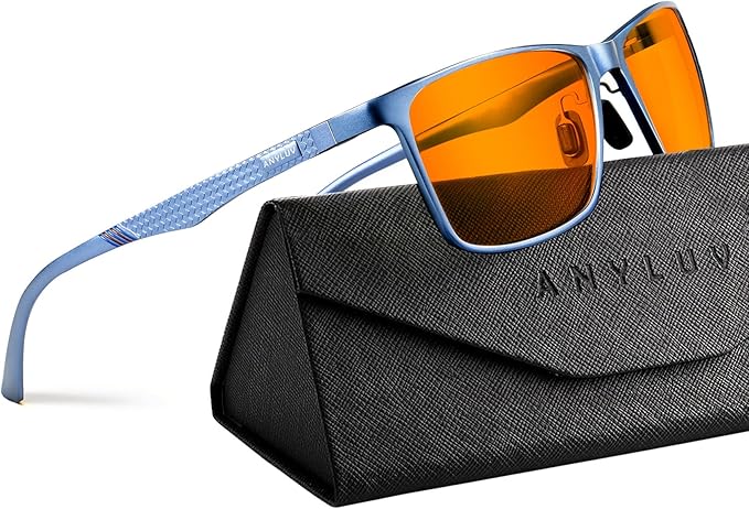 ANYLUV Blue Light Glasses Men, Relieve Eyestrain and Eye Protection, Al-Mg by ANYLUV