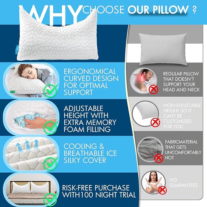 Side Sleeper Pillow for Neck and Shoulder Pain Relief, Cervical Neck Support - Image 3
