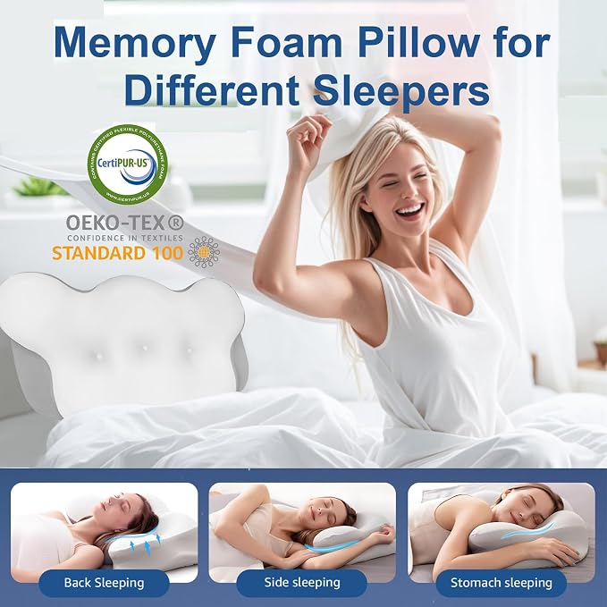 Cervical Neck Pillow, Pillows for Neck and Shoulder Pain, Contour Pillow - Image 2