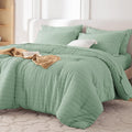 MUXHOMO 5 Pieces Twin XL Comforter Set, Seersucker Bed in a Bag Twin XL Size by MUXHOMO
