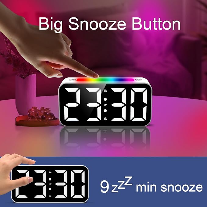 Topski Loud Alarm Clocks for Bedrooms Heavy Sleepers, Digital Bedside Clock - Image 4