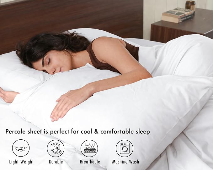 RUVANTI 100% Cotton Sheets – Twin Size Percale Bedding, Cooling & Breathable - Image 3