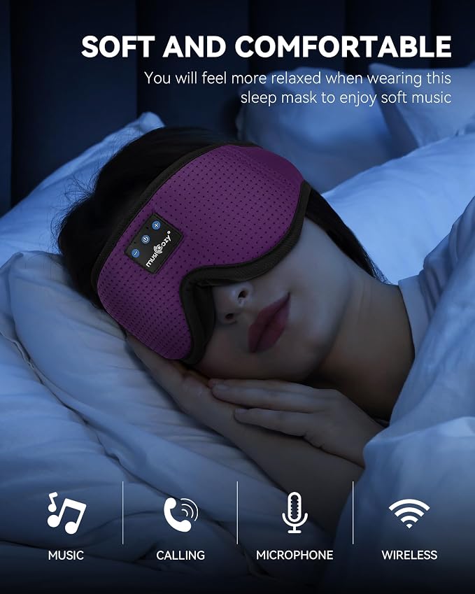 MUSICOZY 3D Sleep Headphones Mask Sleeping Headphones - Image 2
