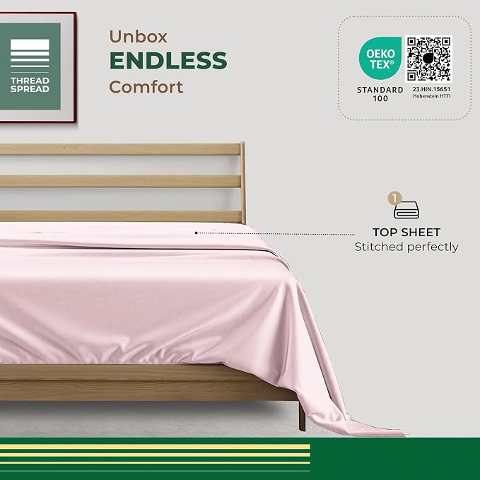 THREAD SPREAD 100% Organic Cotton Percale Flat Sheet Full Size - Image 3