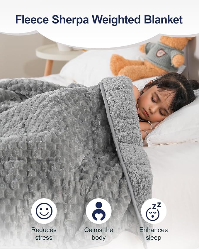 Super Soft Luxury Fleece Sherpa Weighted Blanket - Image 2