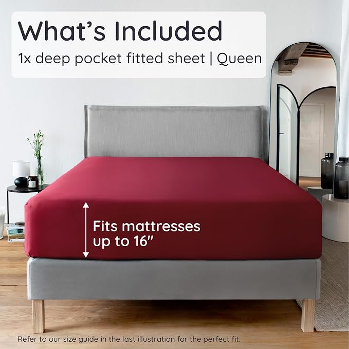 Bambaw 100% Viscose Derived from Bamboo Fitted Sheet Queen Size, Cooling Fitted - Image 2