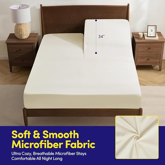Split Head King Sheets Set for Adjustable Beds 4 Piece Flex Top Bed Sheets – - Image 3