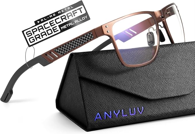 ANYLUV Blue Light Blocking Glasses Men Computer Gaming Glasses Lightweight by ANYLUV