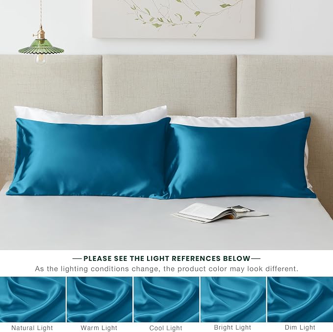 Love's cabin Satin Pillowcase Set of 2 King Size 20x36, Cooling Pillow Covers - Image 7