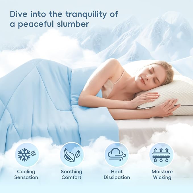 MASVIS Cooling Blankets for Hot Sleepers, Luxury Lightweight Cozy Soft Throw - Image 2