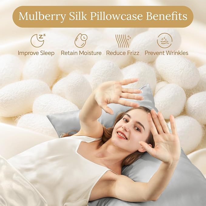 INFIIXSO Mulberry Silk Pillow Case King Size, Silk Pillowcase - Image 2