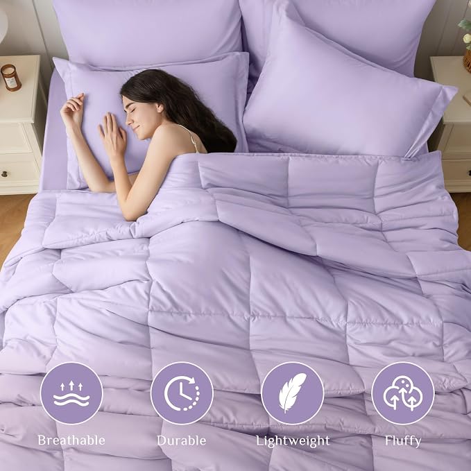 JOLLYVOGUE Queen Comforter Set, Ultra-Soft Bed in a Bag Queen Size 7 Pieces - Image 2