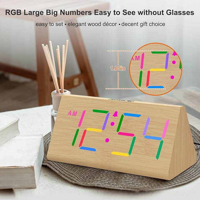 DreamSky Wooden Digital Alarm Clock - Image 2