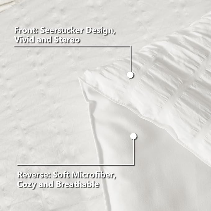 CozyLux Twin XL Seersucker Comforter Set - Image 7