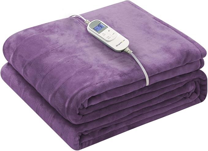 Wapaneus Foot Pocket Heated Blanket Electric Throw by Wapaneus