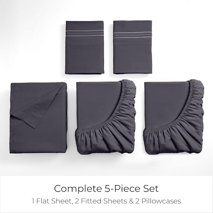Mellanni Split King Sheets Set - Image 4