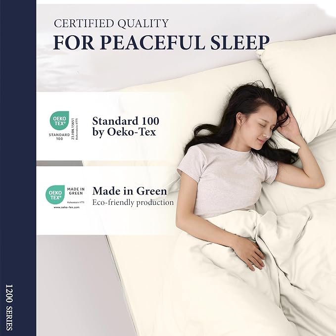 100% Egyptian Cotton Pillow Cases Standard/Queen Size Set of 2 - Image 5