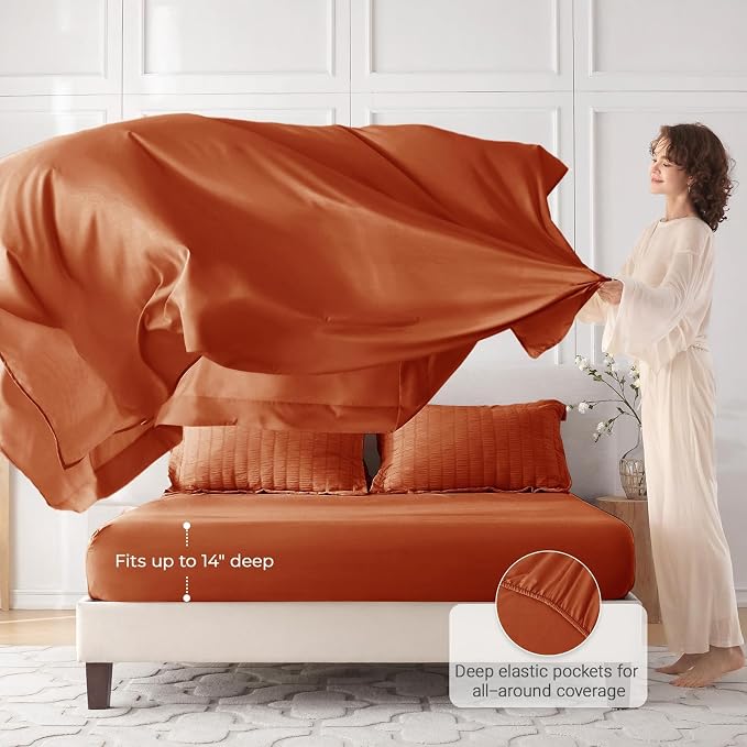 MUXHOMO 7 Pieces Full Comforter Set, Seersucker Bed in a Bag Full Size - Image 3