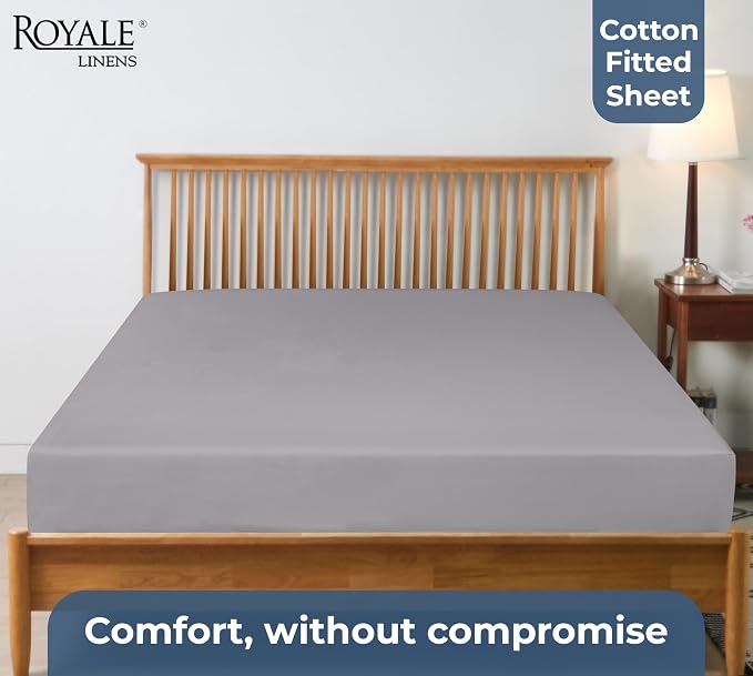 Royale Linens 100% Organic Cotton Fitted Sheet - Image 7
