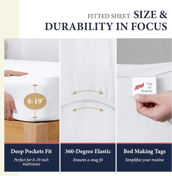 100% Egyptian Cotton Sheets California King Size - Image 4