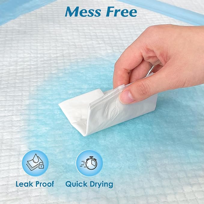 100 Count 22” x 22” Super Absorbency Disposable Underpads, Leakproof Quick - Image 4