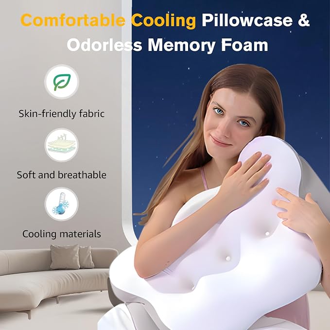 Cervical Neck Pillow, Pillows for Neck and Shoulder Pain, Contour Pillow - Image 6