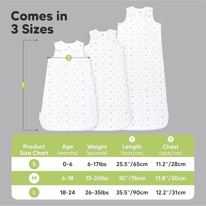 1-Pack Organic Baby Sleep Sacks, 100% Cotton - Image 5