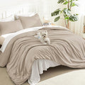 Litanika Twin XL Comforter Set Khaki, 2 Pieces Extra Long Dorm Bedding Sets by Litanika