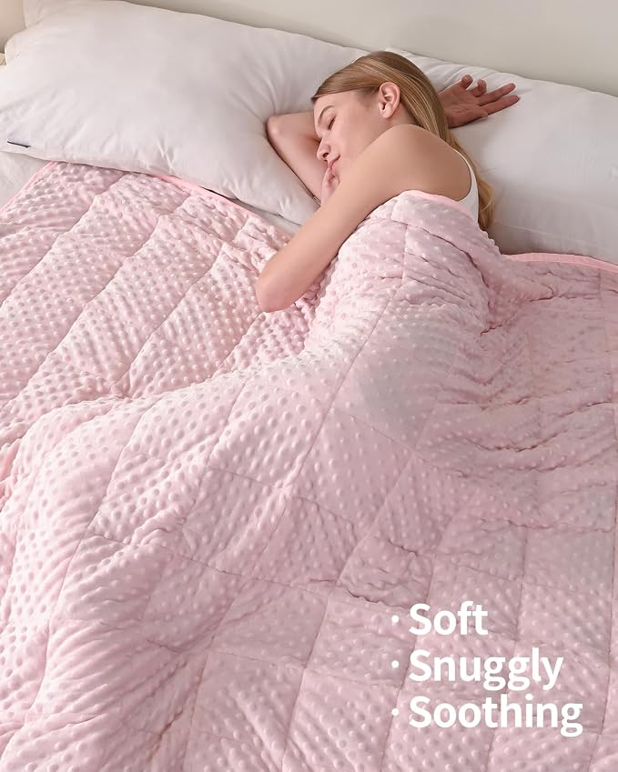 Mr. Sandman Weighted Blanket for Adults Queen, Minky Dots Heavy Blanket for - Image 2