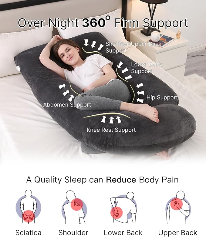 ALLOPERA Pregnancy Pillow, Full Body 57 Inch Maternity Pillow - Image 2