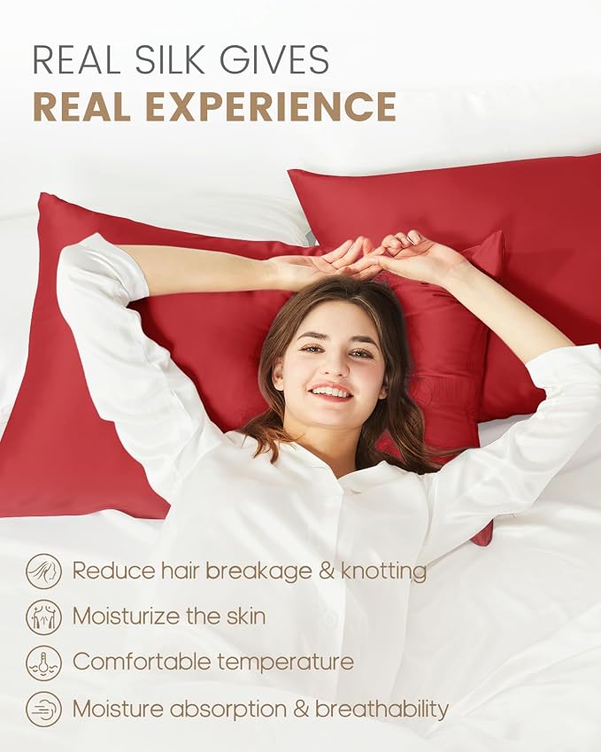 THXSILK Set of 2 Silk Pillowcase - Image 3