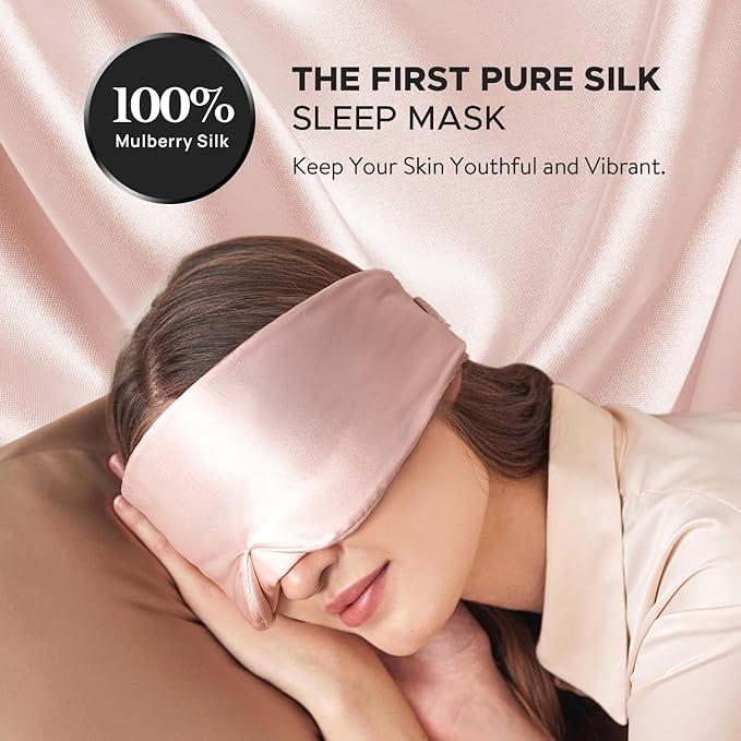 LitBear Silk Sleep Mask for Side Sleeper, Eye Mask Sleeping for Women Men 100% - Image 2