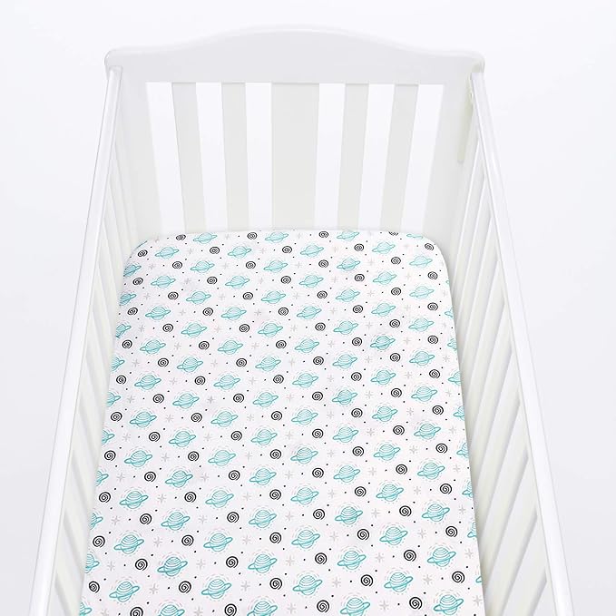 Pack and Play Sheets, 2 Pack Mini Crib Sheets, Stretchy Playard Fitted Sheet - Image 4