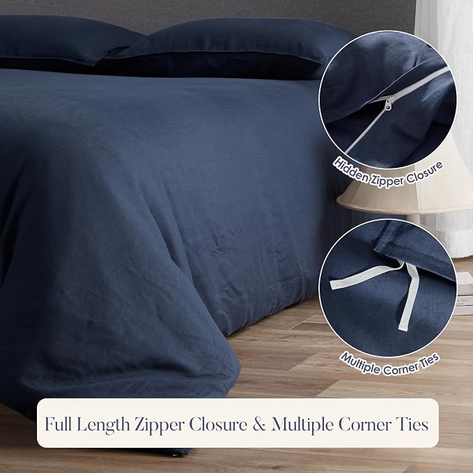 DAPU 100% Linen Duvet Cover Set - Image 4