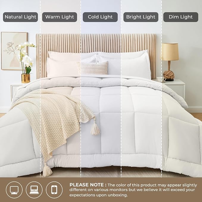 Sasttie King Size Comforter Set, 7 Pieces Bed in a Bag King, Complete Bedding - Image 8