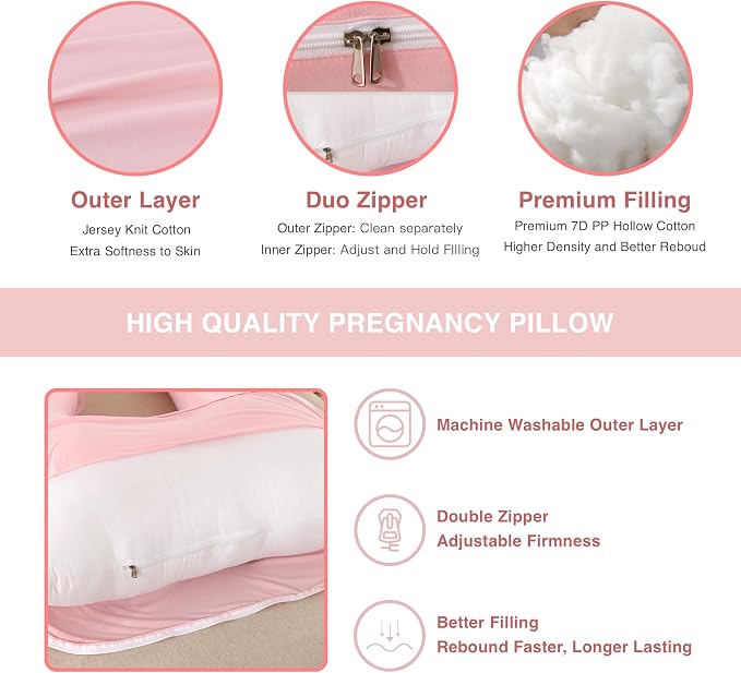 ALLOPERA Pregnancy Pillow, Full Body 57 Inch Maternity Pillow - Image 3
