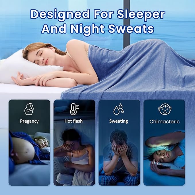Topcee Cooling Blanket for Night Sweats, Absorbs Heat to Keep Adults Cool on - Image 4