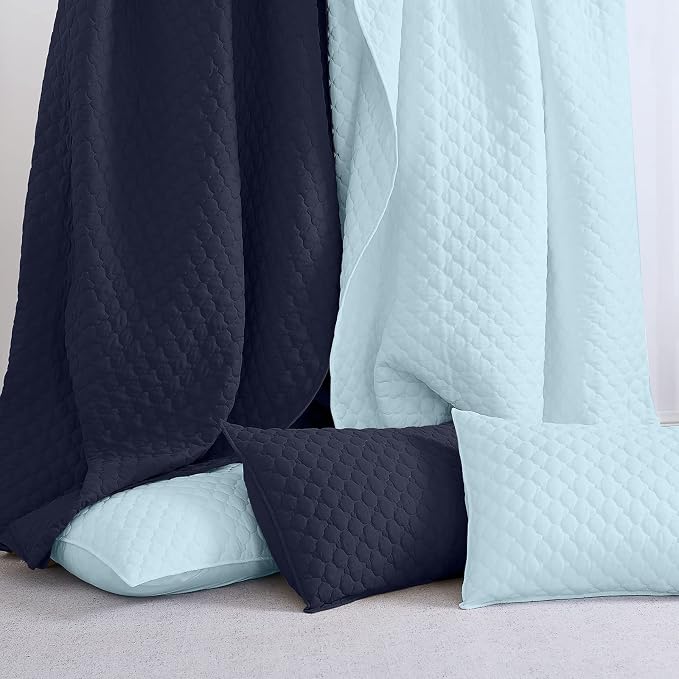 HORIMOTE HOME Quilt King Size Aqua Blue, Lightweight Quilt - Image 6