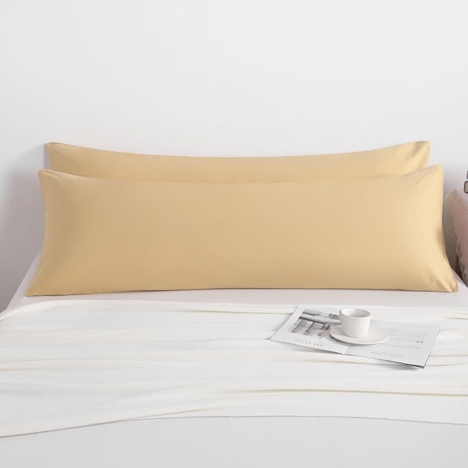 NTBAY 2 Pack Body Pillowcase, 20x54 inches, Light Taupe, Fade Resistant - Image 4