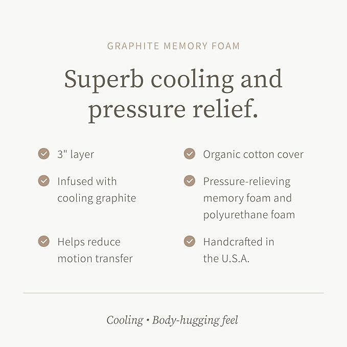 Saatva Graphite Memory Foam Mattress Topper - Image 2